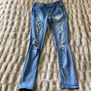 Ripped skinny jeans!